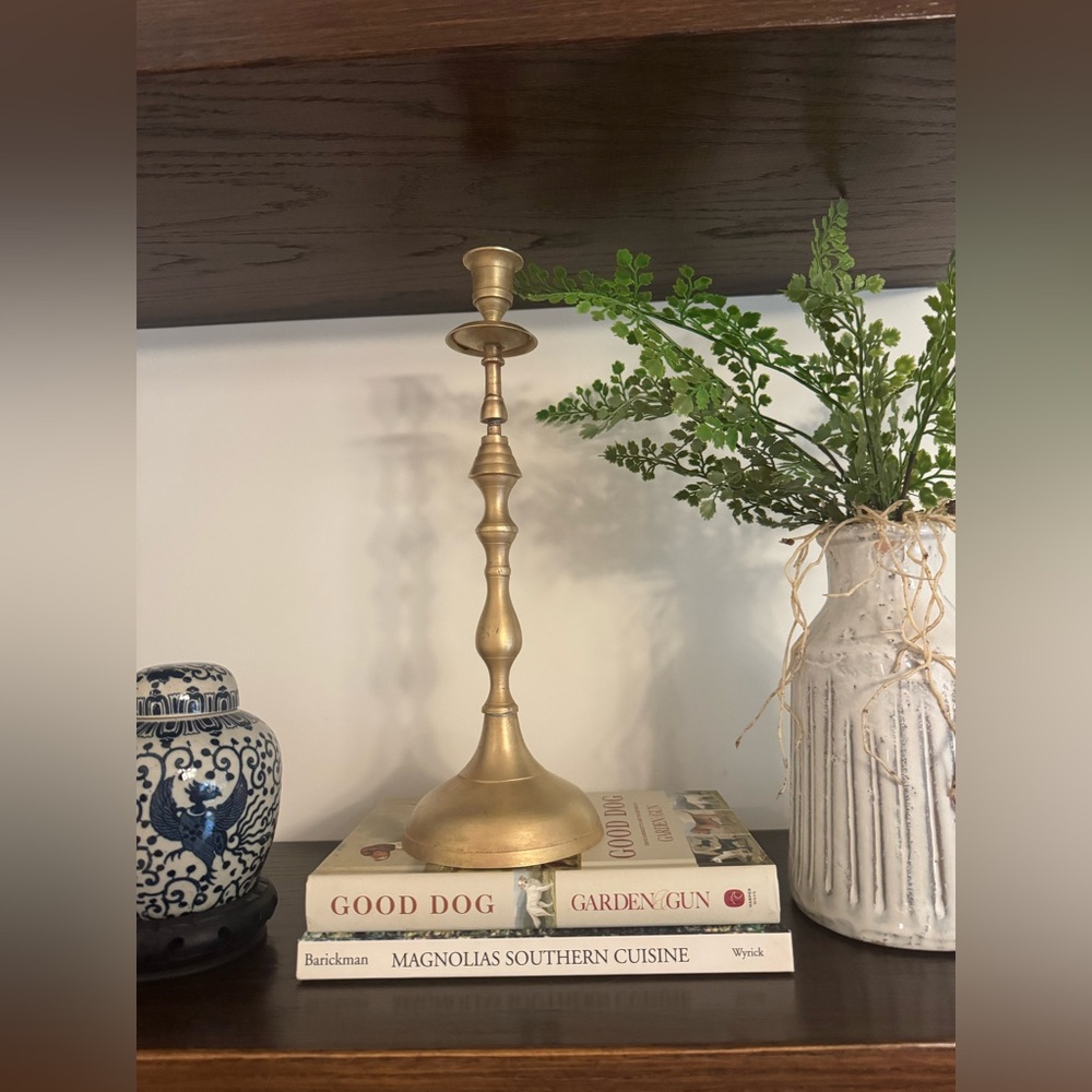 Vintage Antique Turkish Ottoman Brass Candle Holder